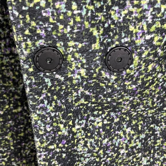 French Connection Pea Coat Size 12 Multicolor Long Sleeve Double Breaster Lined - Picture 7 of 12